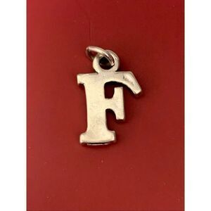.925 Letter F Sterling Silver Jewelry Charm #alphabet